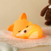 Squishy Fox Silicone Night Light, Dimmable LED Nursery Lamp for Kids