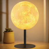 3D Moon Lamp with Stand, Dimmable Bedside Night Light for Bedroom