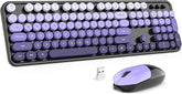 Purple Retro Wireless Keyboard & Mouse Combo