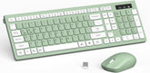 Green Full-Sized Wireless Keyboard & Mouse Combo, 2.4GHz Silent Set