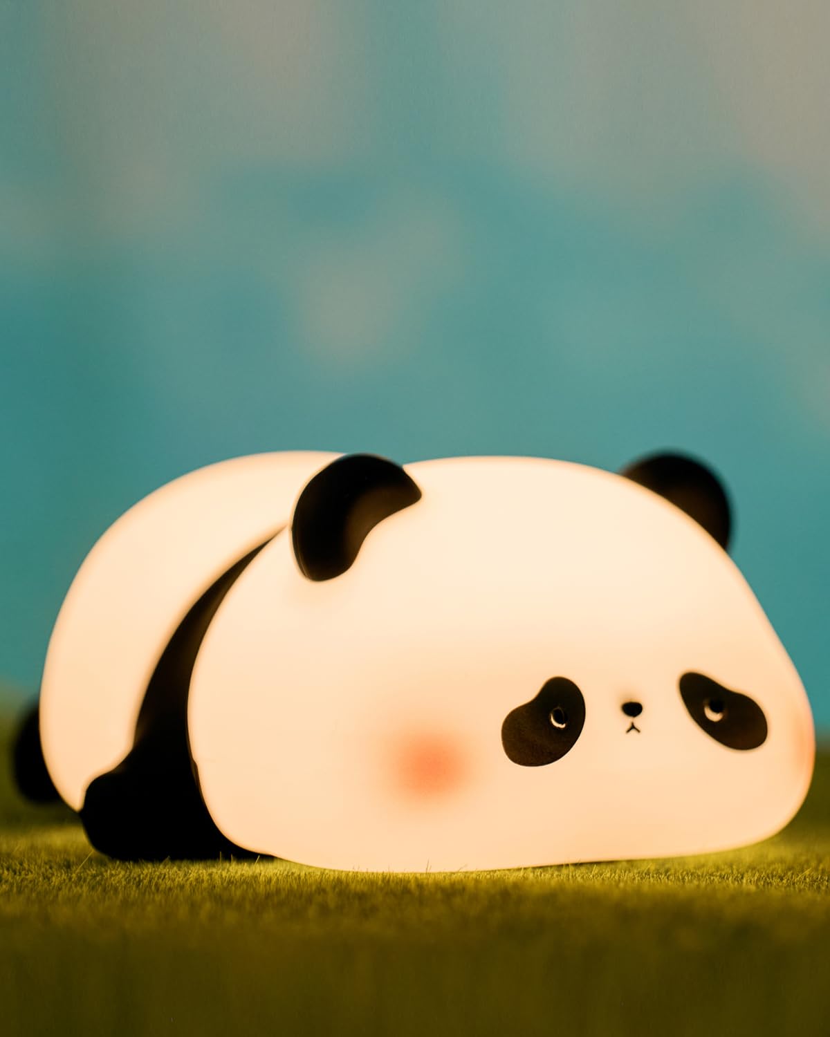 Squishy Panda Silicone Night Light, 3-Level Dimmable LED Nursery Lamp